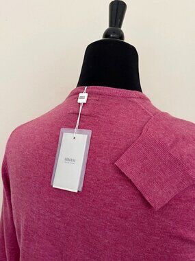 New Armani Collezioni V neck Pink Sweater XL size